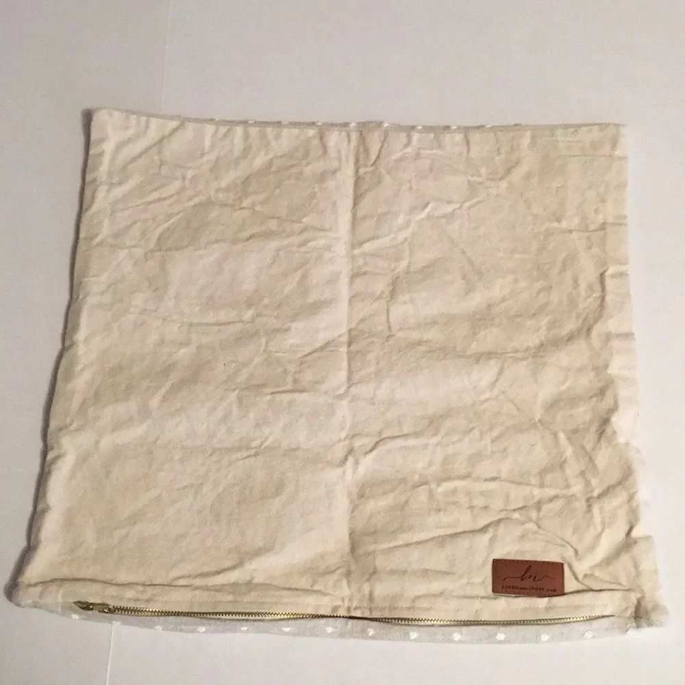 Linen & Ivory Loretta Swiss Dot Pillow Cover 12” x  18”
